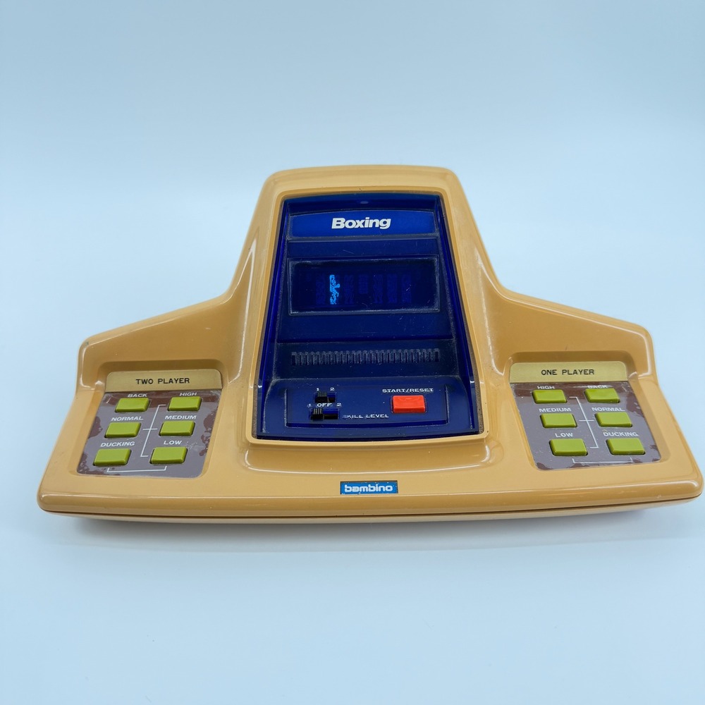 Vintage! Bambino Knock-Em Out Boxing VFD Handheld Game Tan - Works Perfectly!